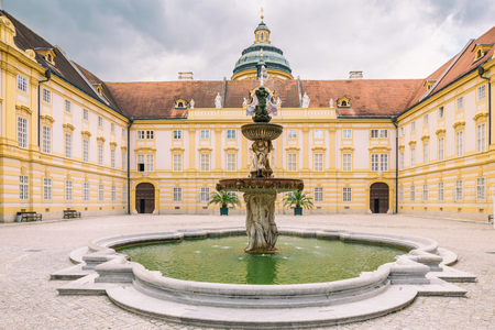 The main entrance of Melk abbey in Austria, Europeの写真素材