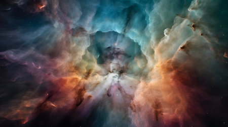 space photos of colourful nebula from the Hubble telescope, AI generated.の素材