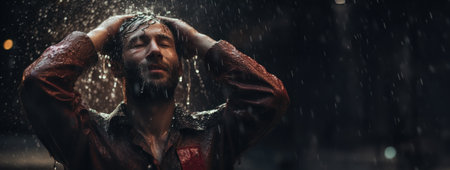 Single exhausted and tired firefighter putting water on his head, concept of How are global temperature records monitored and maintained, and what factors contribute to the likelihood of July becoming the warmest month ever recorded.の素材