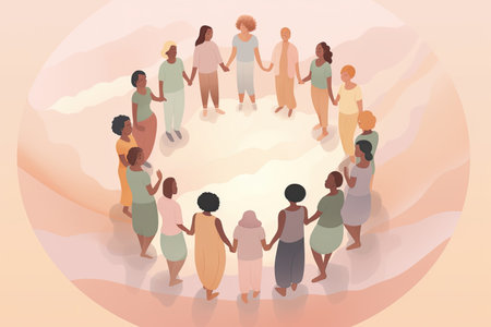 A pastel-toned artwork capturing the essence of human connection, representing a myriad of cultures and backgrounds in peaceful unityの素材