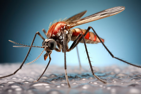 Mosquito Close-up - An extreme close-up of a mosquito, detailing its anatomy and the threat it poses as a diseaseの素材