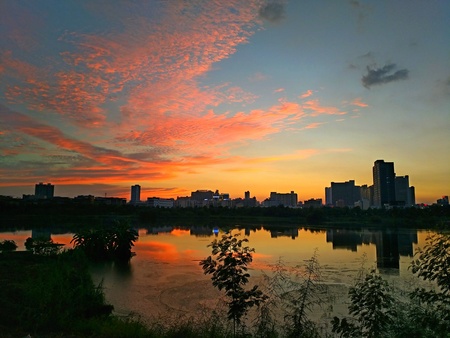 sunset in the cityのeditorial素材
