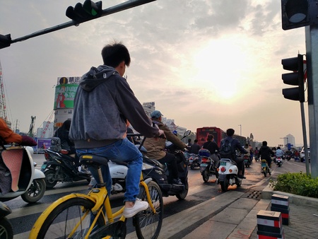 Nanning traffic in the morningのeditorial素材