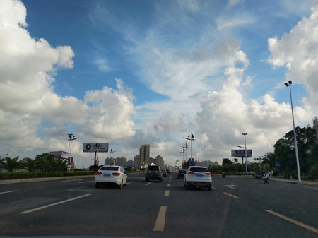 Beibu Gulf road in Fangchenggangのeditorial素材