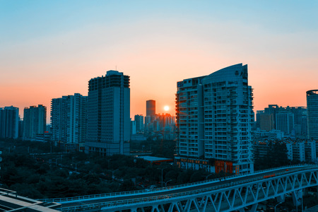 Nanning city sunset sceneryのeditorial素材