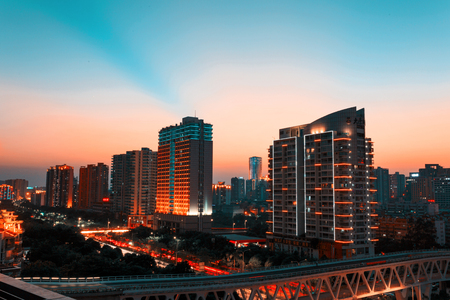 Nanning city sunset scenery