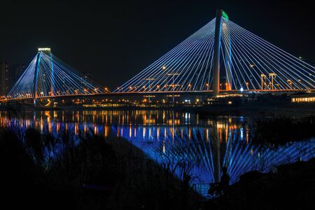 qinghsna Bridge at nightの写真素材