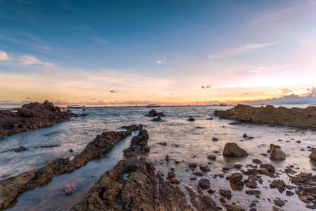Rocky Beach Twilightの写真素材