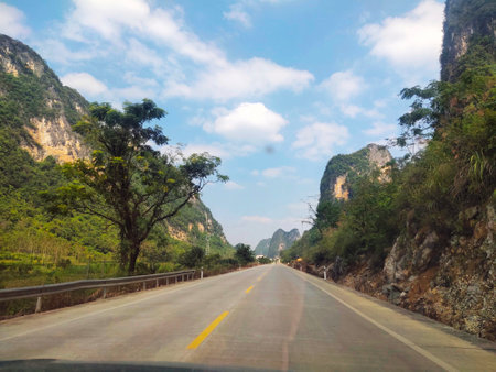Scenery on the road in Guangxiの写真素材