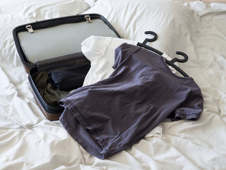 luggage suitcase pack  clothes ready to vacation weekend travelの写真素材