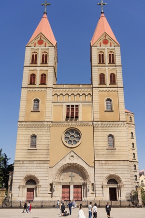 Catholic Church in Qingdao, Shandong, Chinaのeditorial素材