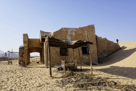 Ancient buildings in the desertのeditorial素材