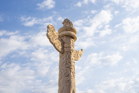 Huabiao pillar decorated with ancient architecture traditional culture
