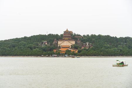 Buddha Incense Pavilion on the Lake in the Summer Palaceのeditorial素材