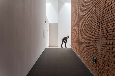 Indoor cleaning of the exhibition hallの写真素材