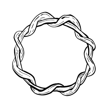 Vine Circle Frame. Vector illustration for decorate logo, text, greeting cards and any design.のイラスト素材