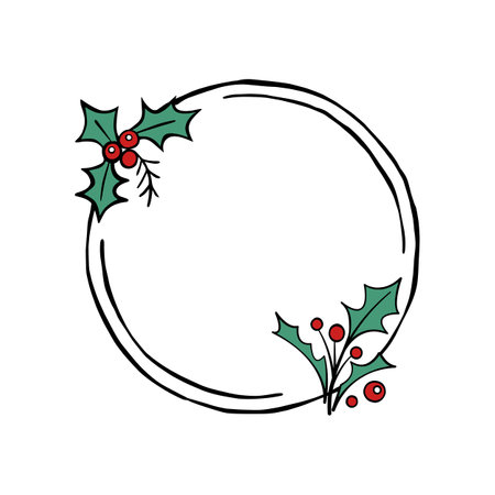 Christmas Circle Frame. Vector illustration for decorate, text, greeting cards and any design.のイラスト素材