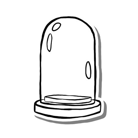 Glass Cover Hand Drawn Doodle Outline. Vector illustration for decorate, coloring and any design.のイラスト素材