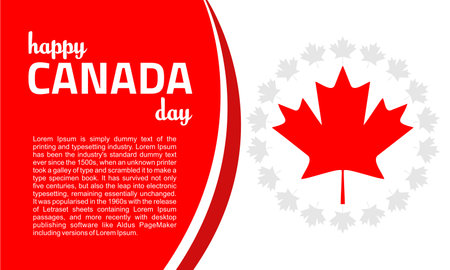 Happy Canada Day background with red flag. vector illustration. paper art style. Canada flag with fireworks for celebrate the national day of Canada Canada heart shaped paper flag isolatedのイラスト素材