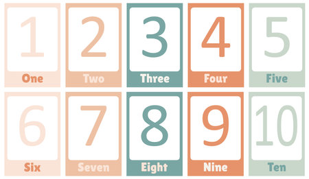 Learning cards for children with numbers for learning mathのイラスト素材