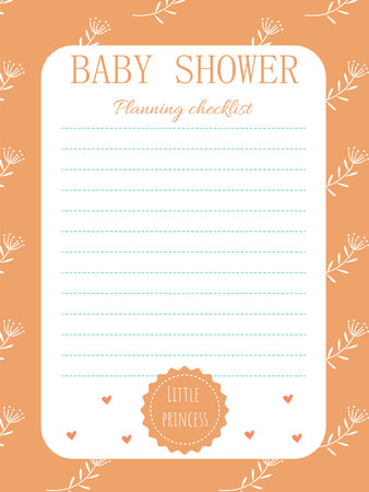 a cute baby to-do list for a newborn baby shower in a delicate pastel colorのイラスト素材