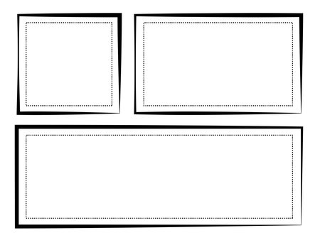 Set of abstract black frames with beveled sidesのイラスト素材