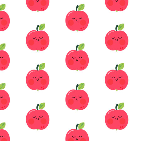 A pattern with a cute little apple for children's textiles. Vector pattern. Simple flat illustration.のイラスト素材