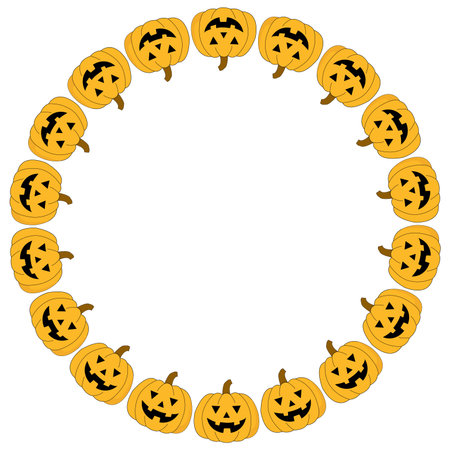 Cute pumpkin frame for Halloweenのイラスト素材