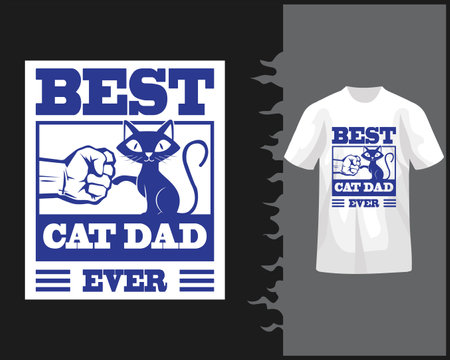 Best Cat Dad Ever T Shirt Vector Designのイラスト素材