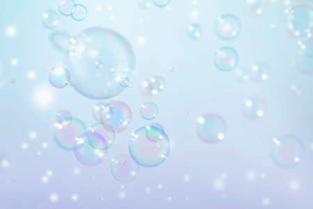 Bubbles floating in the air. Colorful abstract background.