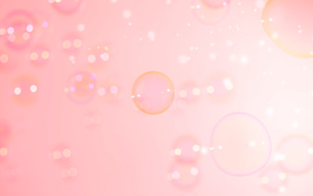 Bubbles on pink background, abstract bokeh background.