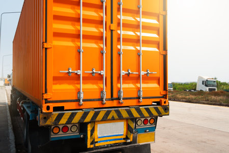 Shipping cargo Container, Security Steel Door. Semi Trailer Trucks, Commercial Truck, Delivery...