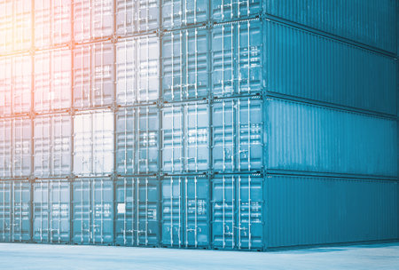 Containers Cargo Shipping. Handling of Logistic Transportation Industry. Cargo Container ships,...