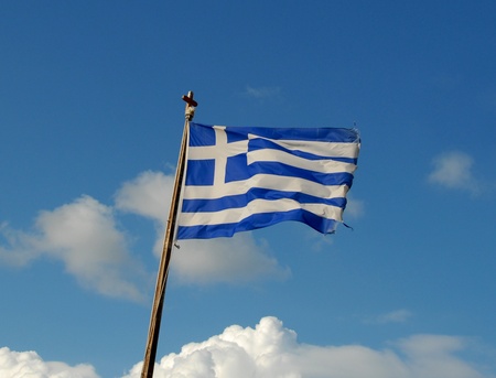 Greek national flagの写真素材