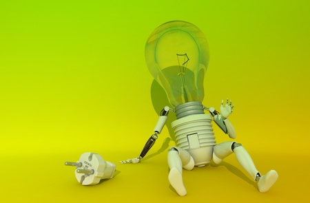 Graphic representation of the lamp on a colored backgroundの写真素材