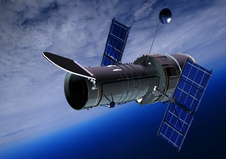 The space ship in outer spaceの写真素材