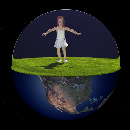 The  child on the globe.