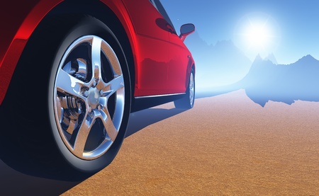 The automobile on a background of a nature の写真素材