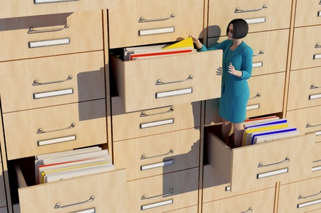 The girl in the office.の写真素材