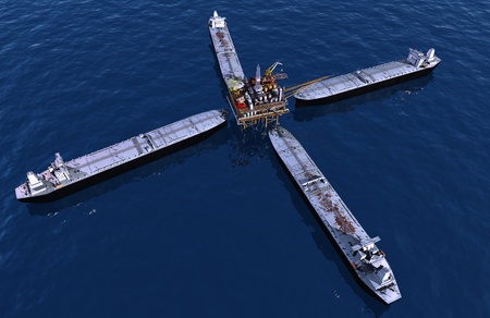 Tankers near the station for oil.の写真素材