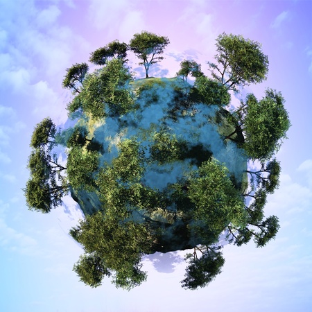 The globe in the sky.の写真素材
