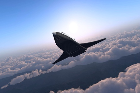 Space transport on a background of the sky   の写真素材