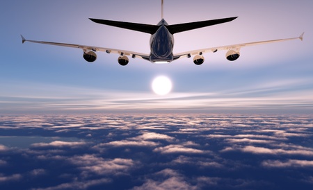 A passenger plane in the sky