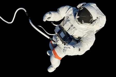 The astronaut  in outer space
