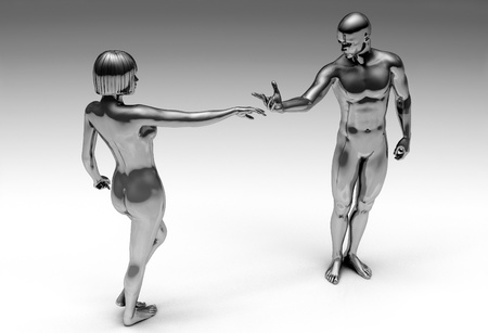 The sexual woman with cyborg  の写真素材