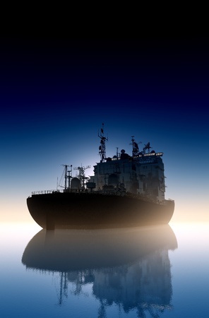 The  ship in the sea   の写真素材
