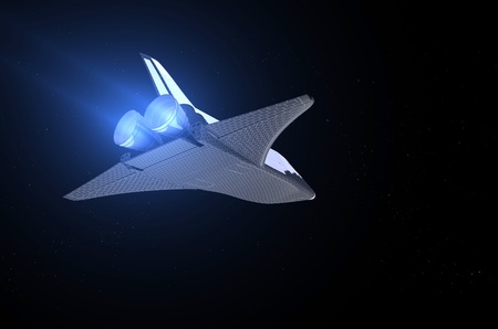 Space Transportation in the night sky. の写真素材