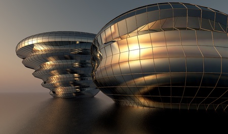 Abstract of the building at sunset.の写真素材