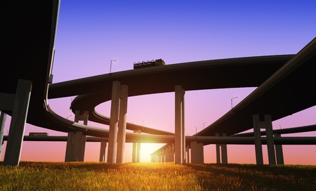 Highway against the evening sky.の写真素材