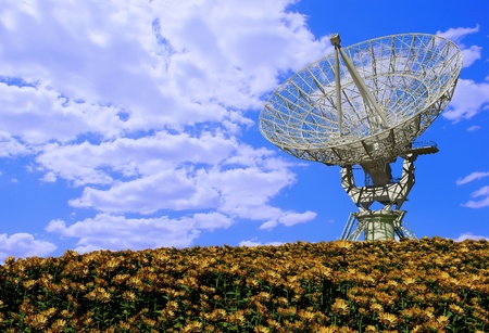 Radar on a background of the sky  の写真素材